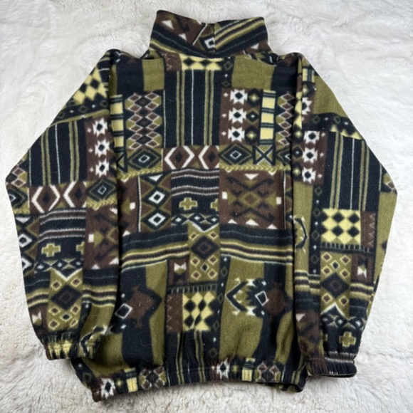 Oceanic Classic Made in Canada Vintage Quarter Zip Fleece Aztec One Size - Picture 7 of 7